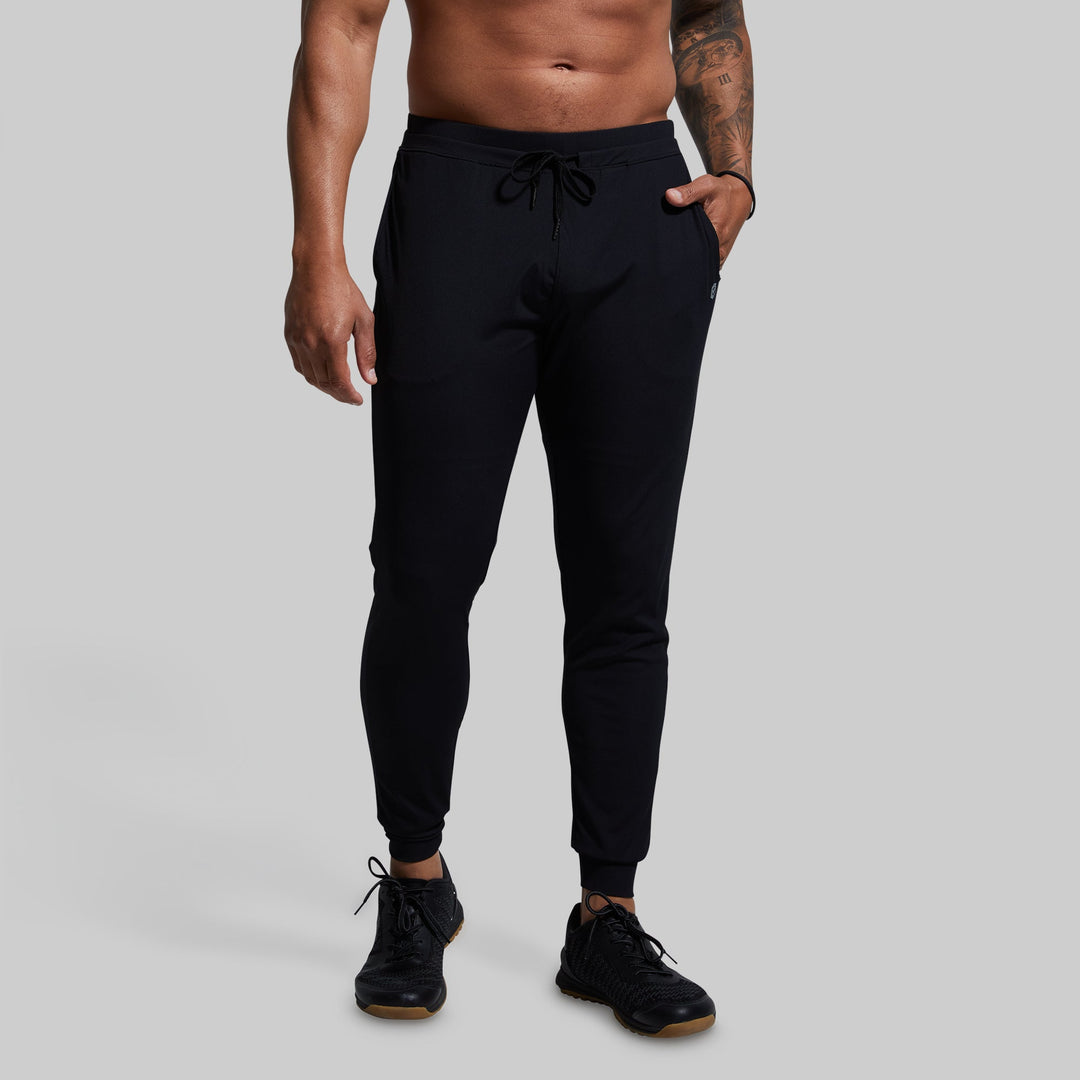 Lululemon men black adjustable waist offers banded hem pull on athleisure joggers