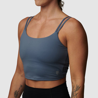 Don't Get It Twisted Sports Bra (Faded Denim)