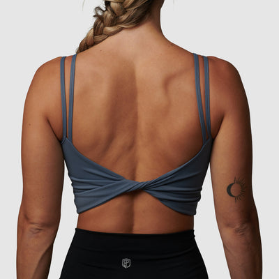 Don't Get It Twisted Sports Bra (Faded Denim)