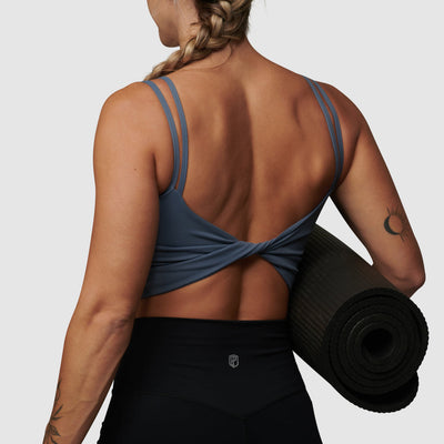 Don't Get It Twisted Sports Bra (Faded Denim)