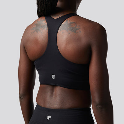 Synergy Cropped Sports Bra (Black)