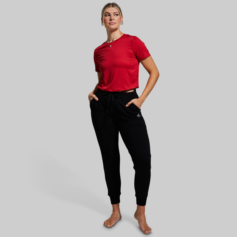 Athleisure Crop Tee (Red)