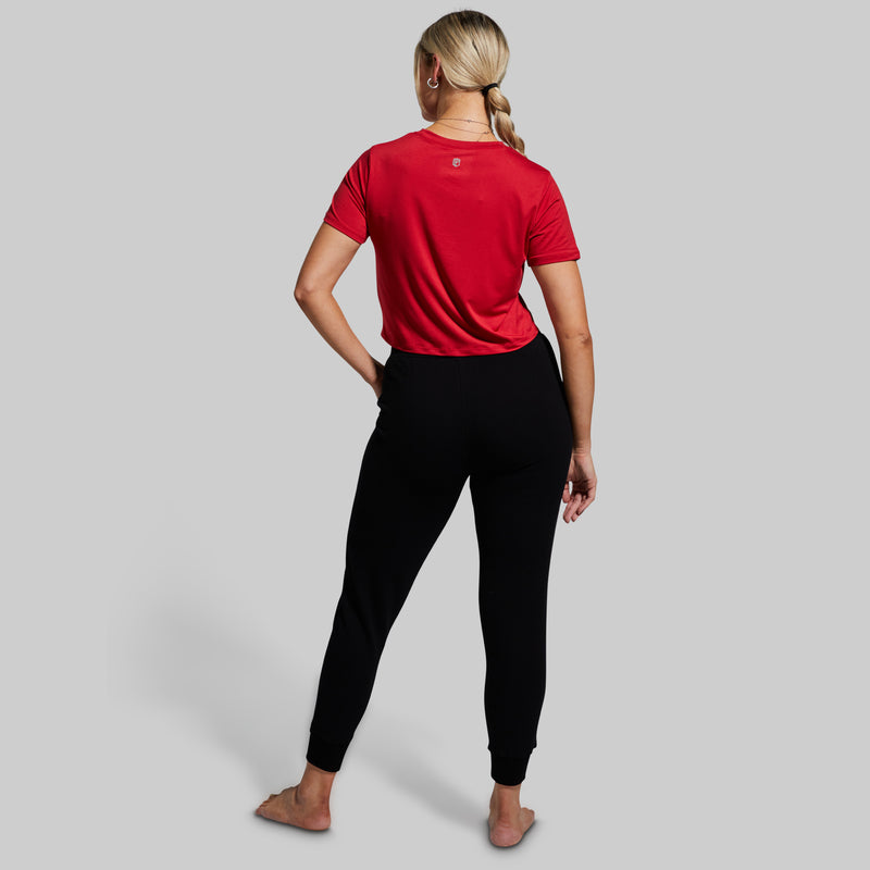 Athleisure Crop Tee (Red)