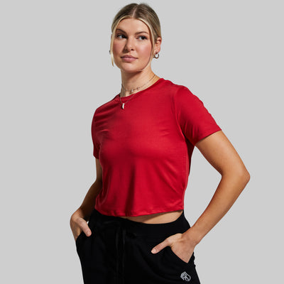 Athleisure Crop Tee (Red)