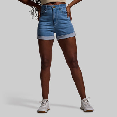 FLEX Stretchy Mum Jean Short (Light Wash)