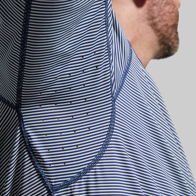 Men's Tek Polo (Midnight Blue Stripe)