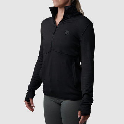 Women's Quiver Quarter Zip Hoodie (Black)