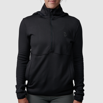 Women's Quiver Quarter Zip Hoodie (Black)