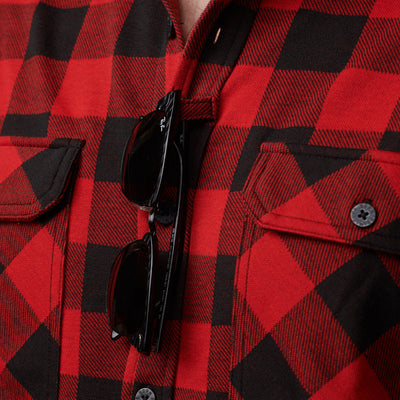 Woodsman Stretchy Flannel (Black/Red)