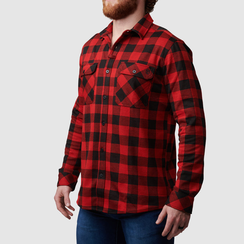 Woodsman Stretchy Flannel (Black/Red)