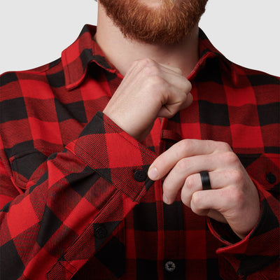 Woodsman Stretchy Flannel (Black/Red)