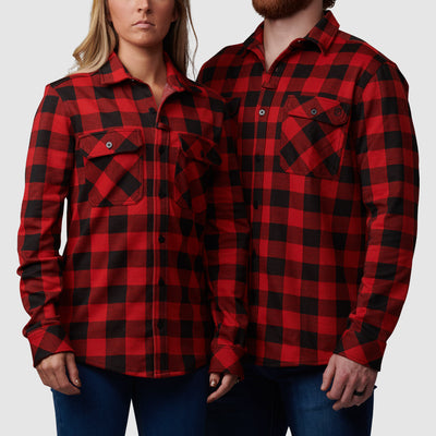 Woodsman Stretchy Flannel (Black/Red)