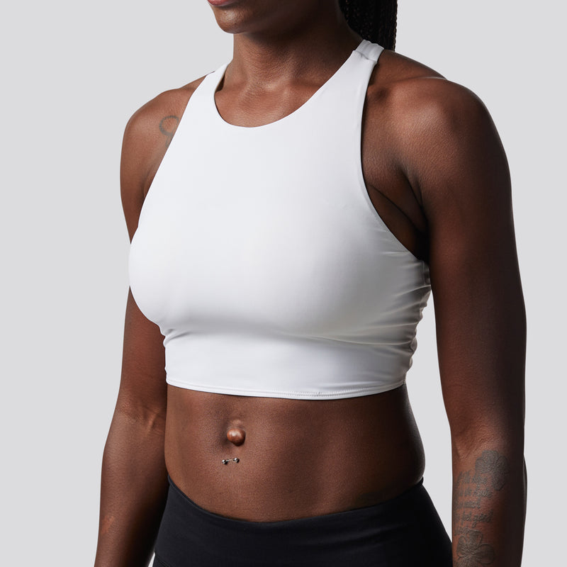 Synergy Cropped Sports Bra (White)