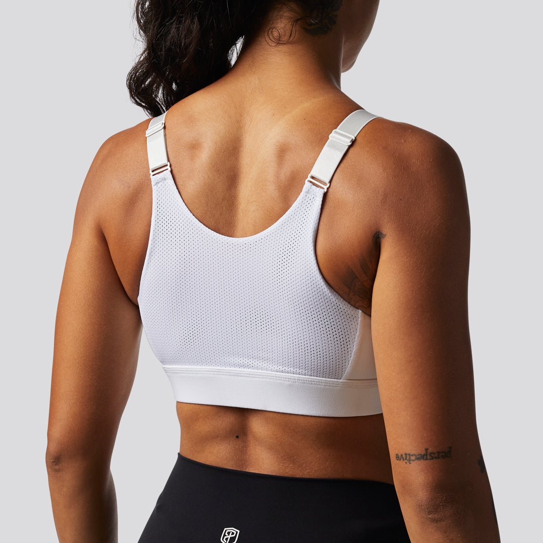 White Zip Front Sports Bra Zipper Sports Bra Born Primitive Australia
