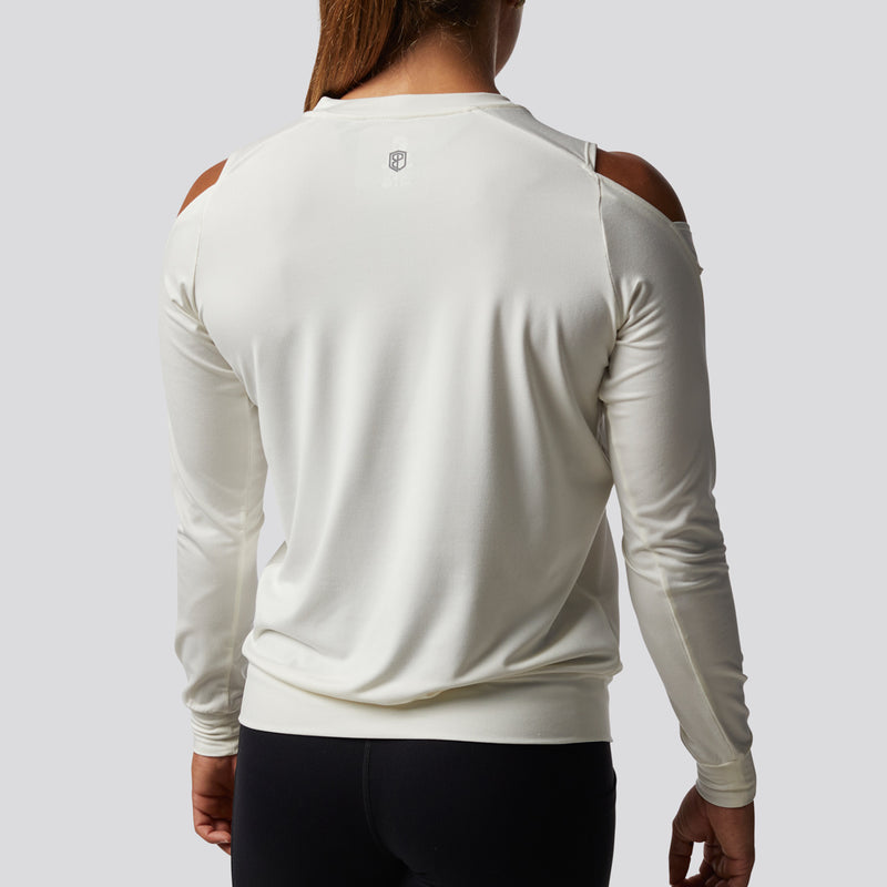 Adidas cold shoulder sweatshirt white clearance