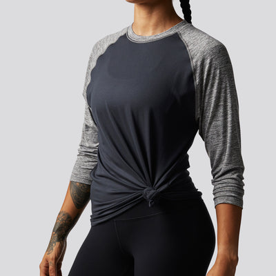 Unisex Athleisure Raglan (Black/Heather Grey Sleeves)