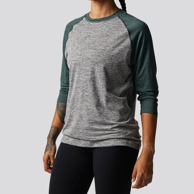 Unisex Athleisure Raglan (Grey/Evergreen Sleeves)