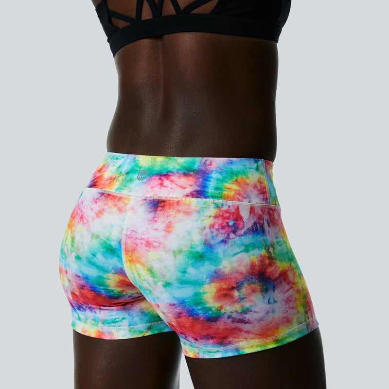 Double Take Booty Short (Rainbow Tie Dye)