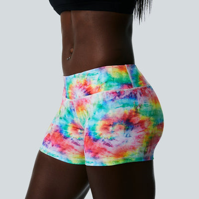 Double Take Booty Short (Rainbow Tie Dye)