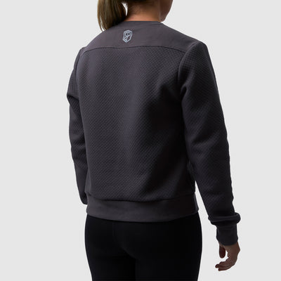 Women's Waffle Crewneck Pullover (Smoke)