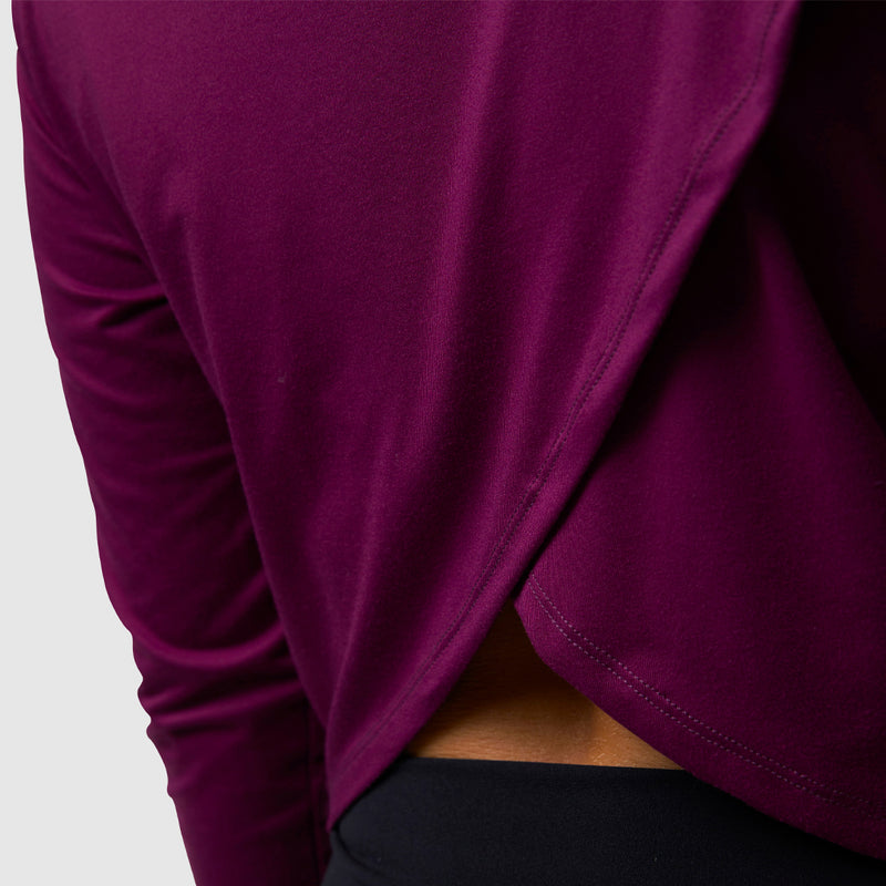 Cross You Off Cropped Long Sleeve (Magenta)