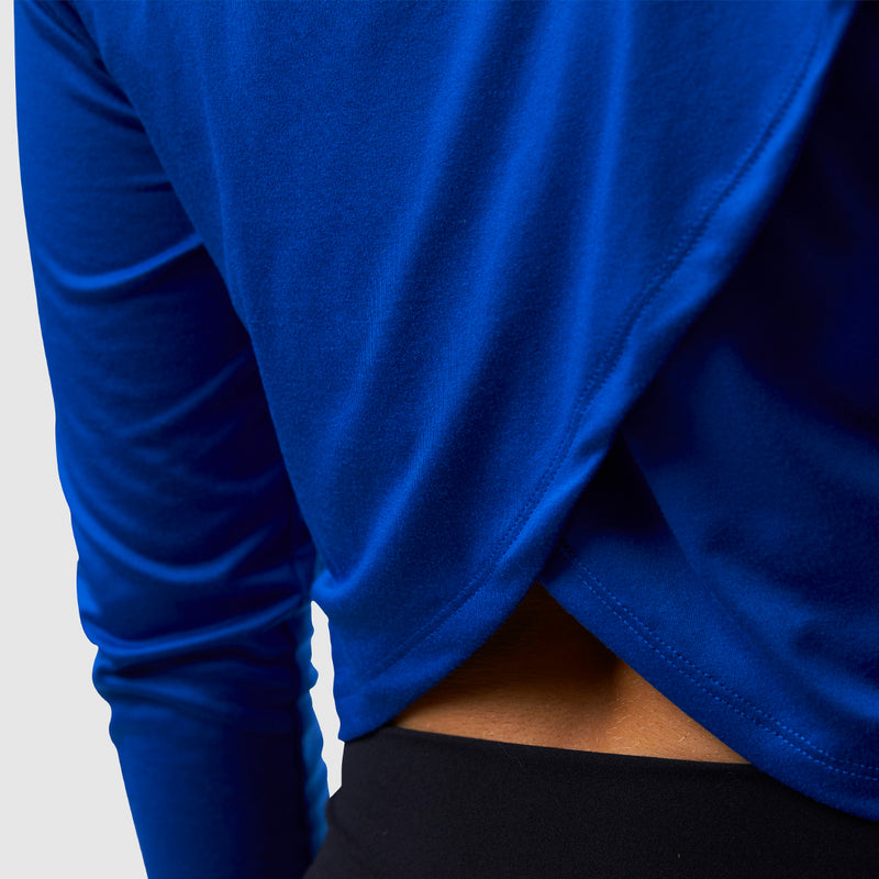 Cross You Off Cropped Long Sleeve (Electric Royal)