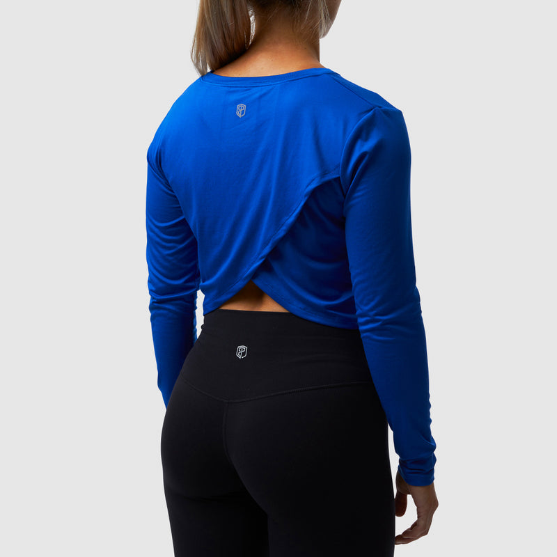 Cross You Off Cropped Long Sleeve (Electric Royal)