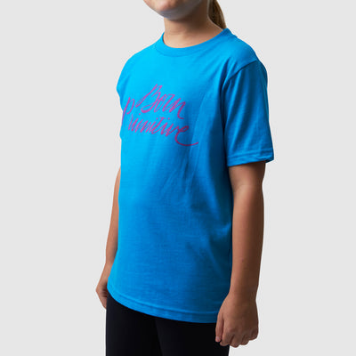 Kids Brand Calligraphy T-Shirt (Turquoise)