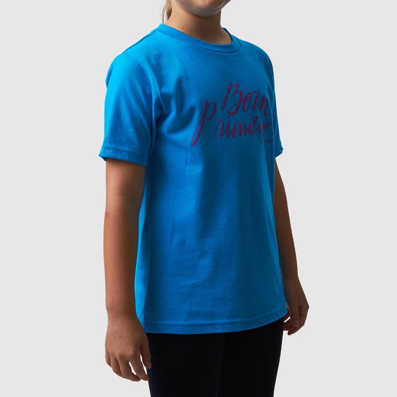 Kids Brand Calligraphy T-Shirt (Turquoise)