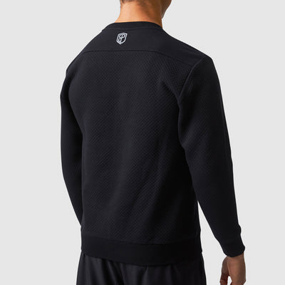 Men's Waffle Crewneck Pullover (Black)