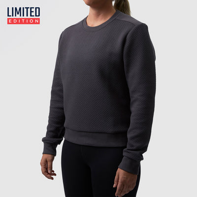 Women's Waffle Crewneck Pullover (Smoke)